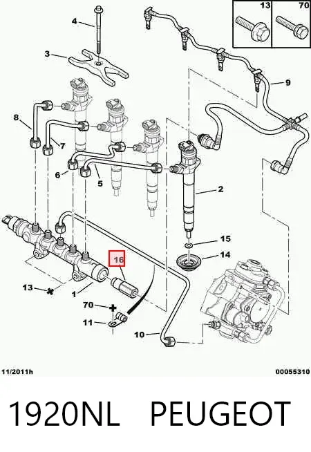 Regulator ciśnienia paliwa w listwie paliwowej 1920NL Peugeot/Citroen
