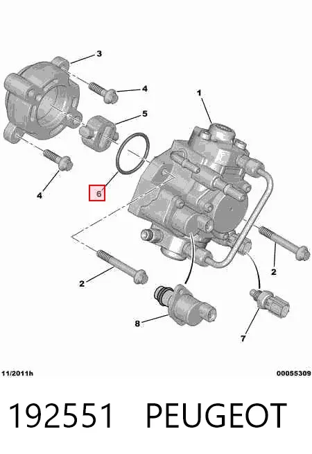 Uszczelka pompy wtryskowej 192551 Peugeot/Citroen