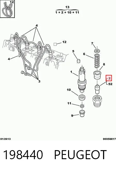 Rozpylacz wtrysku diesla Peugeot 306 7A