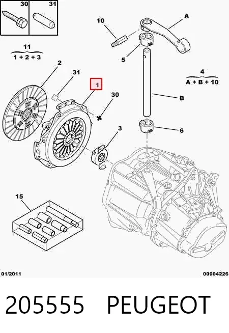 Zestaw sprzęgła (3 części) 205555 Peugeot/Citroen