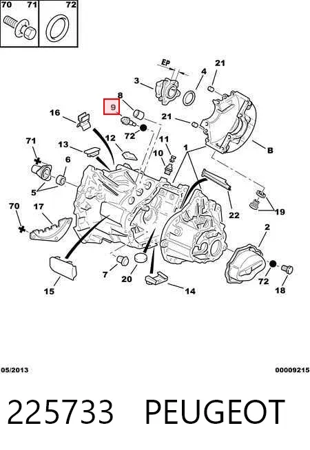 Czujnik włączania światła cofania 225733 Peugeot/Citroen