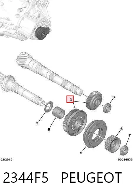 Koło zębate 5. biegu napędzające 2344F5 Peugeot/Citroen