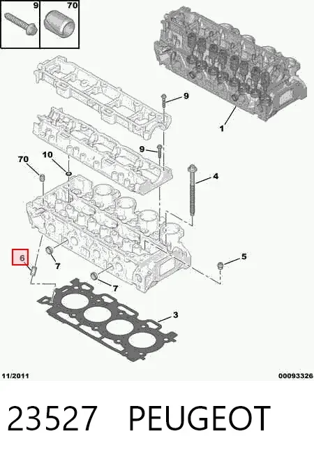 Zawór zwrotny układu oleju 23527 Peugeot/Citroen