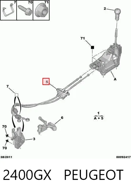 Linka dźwigni zmiany biegów podwójna 2400GX Peugeot/Citroen