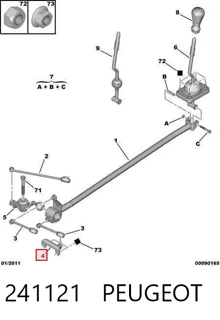 Mechanizm - cięgno zmiany biegów 241121 Peugeot/Citroen