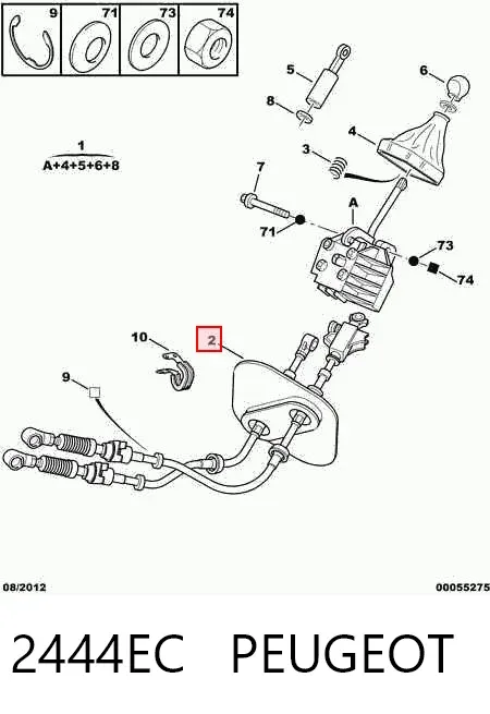 Linka dźwigni zmiany biegów podwójna 2444EC Peugeot/Citroen