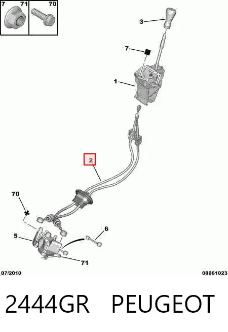 Linka dźwigni zmiany biegów podwójna 2444GR Peugeot/Citroen