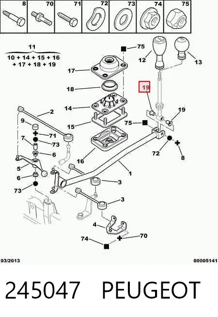 Tuleja mechanizmu zmiany biegów 245047 Peugeot/Citroen