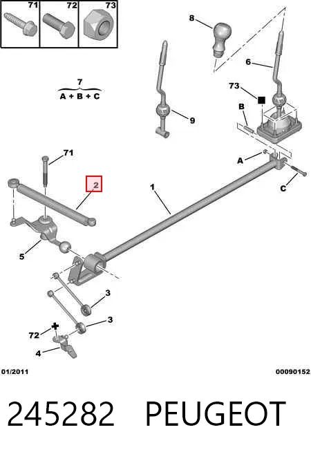Mechanizm - cięgno zmiany biegów 245282 Peugeot/Citroen