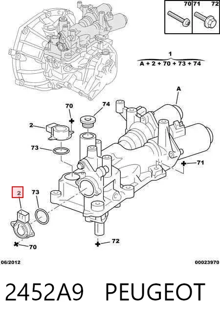 Aktuator zmiany biegów 2452A9 Peugeot/Citroen