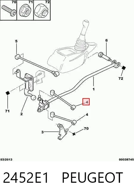 Mechanizm - cięgno zmiany biegów 2452E1 Peugeot/Citroen