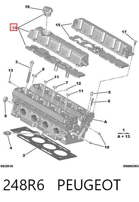 Pokrywa zaworowa 248R6 Peugeot/Citroen