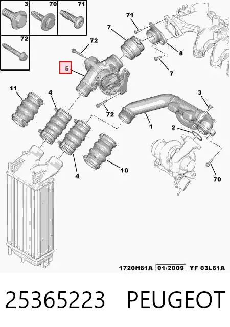 Zawór przełączający systemu doprowadzenia powietrza 25365223 Peugeot/Citroen
