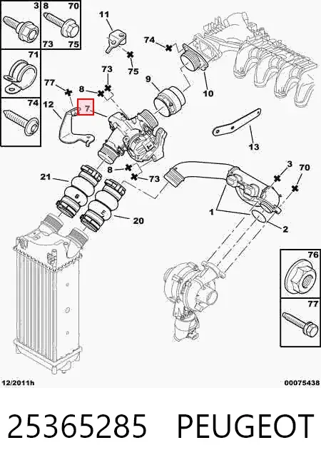 Przepustnica, komplet 25365285 Peugeot/Citroen