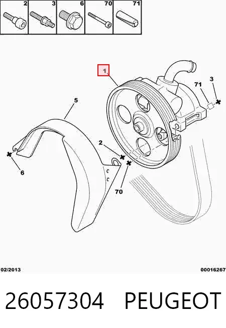 Pompa wspomagania hydraulicznego kierownicy 26057304 Peugeot/Citroen