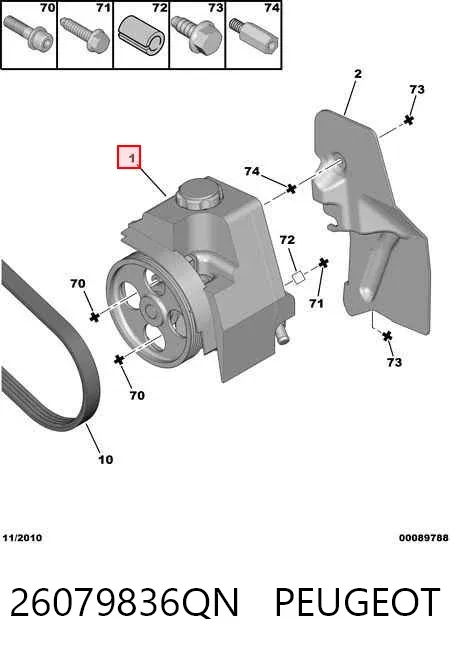 Pompa wspomagania hydraulicznego kierownicy 26079836QN Peugeot/Citroen