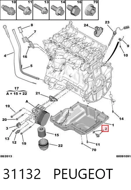 Korek miski olejowej silnika 31132 Peugeot/Citroen