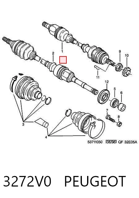 Półoś napędowa przednia lewa 3272V0 Peugeot/Citroen