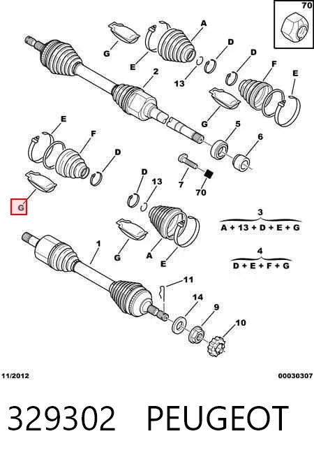 Osłona przegubu homokinetycznego półosi przedniej zewnętrzna 329302 Peugeot/Citroen