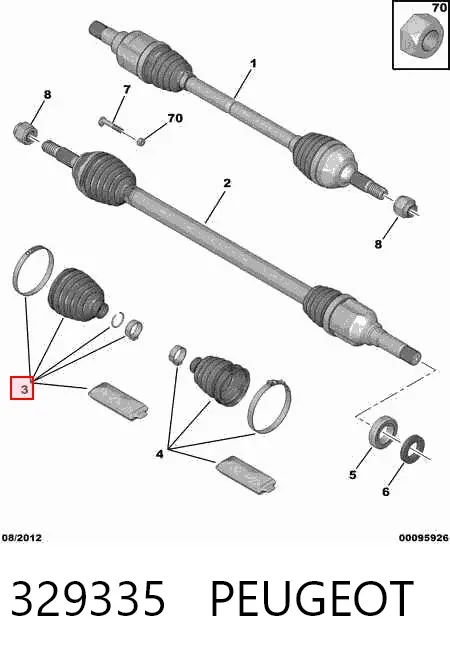 Osłona przegubu homokinetycznego półosi przedniej zewnętrzna 329335 Peugeot/Citroen
