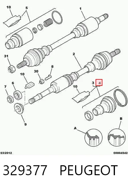 Osłona przegubu homokinetycznego półosi przedniej zewnętrzna 329377 Peugeot/Citroen