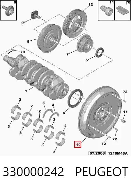 Koło zamachowe silnika 330000242 Peugeot/Citroen