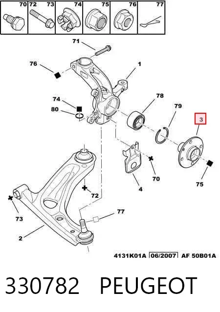 Piasta przednia 330782 Peugeot/Citroen