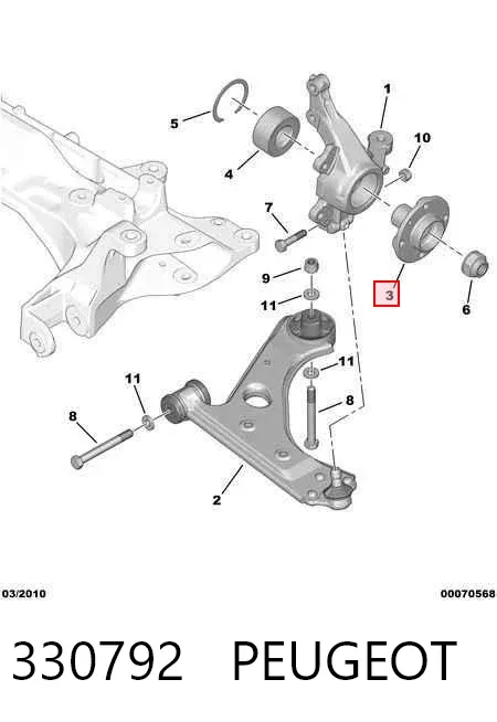Piasta przednia 330792 Peugeot/Citroen