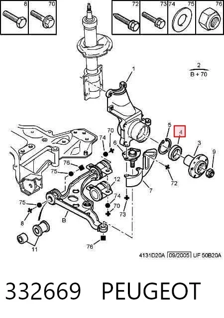 Łożysko piasty przedniej 332669 Peugeot/Citroen