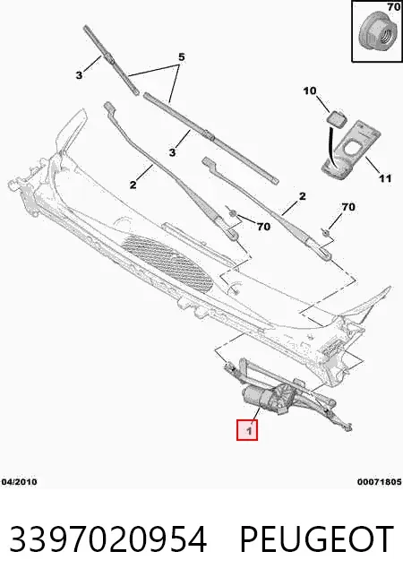 Mechanizm wycieraczek 3397020954 Peugeot/Citroen