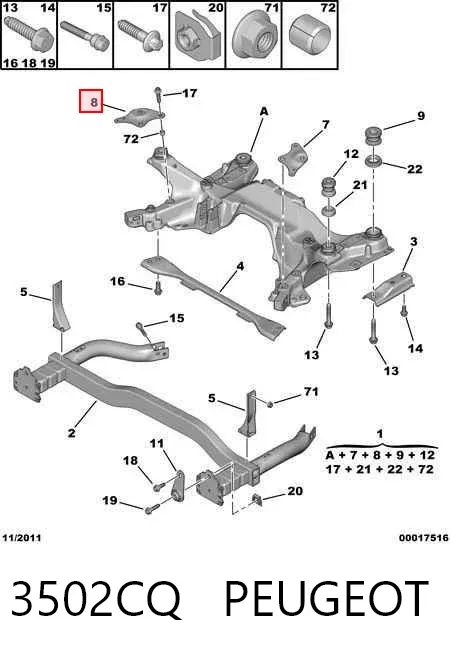 Korpus osi przedniej Peugeot 407 SW
