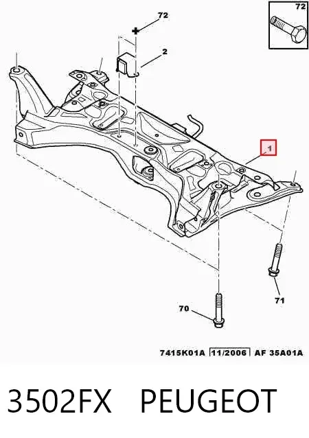 Korpus osi przedniej 3502FX Peugeot/Citroen