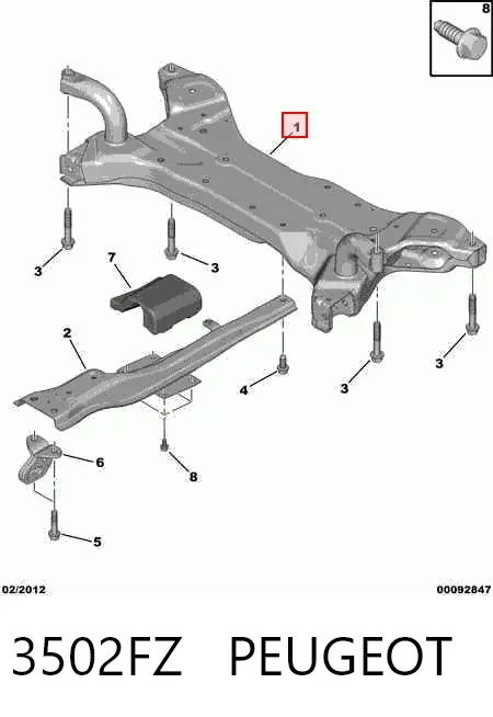 Korpus osi przedniej 3502FZ Peugeot/Citroen