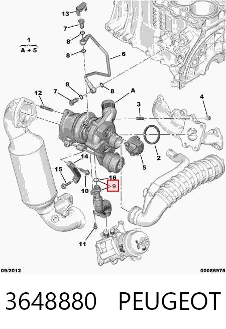 Rurka (przewód) spływu oleju z turbiny 3648880 Peugeot/Citroen