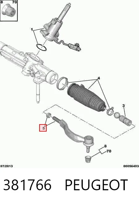 Końcówka drążka kierowniczego zewnętrzna 381766 Peugeot/Citroen