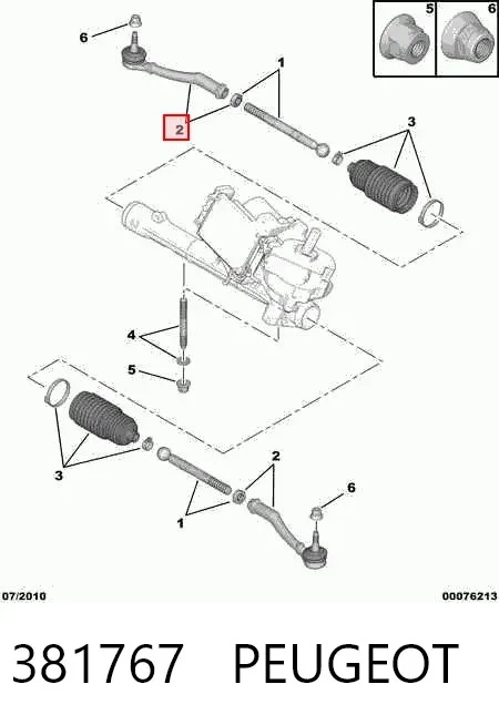 Końcówka drążka kierowniczego zewnętrzna 381767 Peugeot/Citroen
