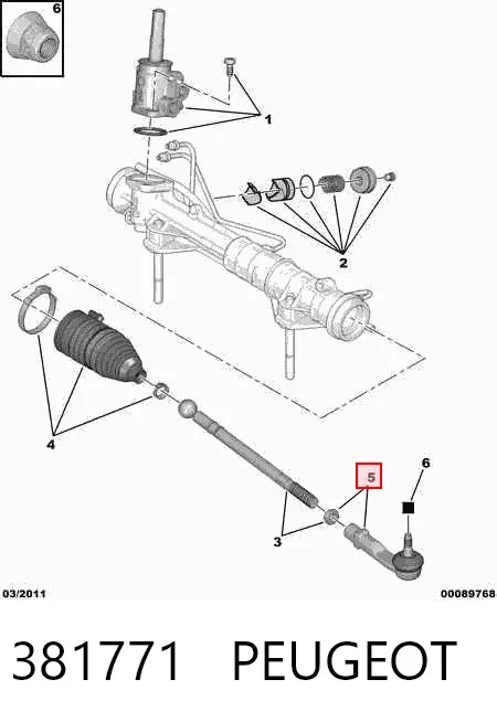 Końcówka drążka kierowniczego zewnętrzna 381771 Peugeot/Citroen