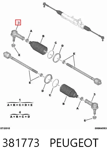 Końcówka drążka kierowniczego zewnętrzna 381773 Peugeot/Citroen