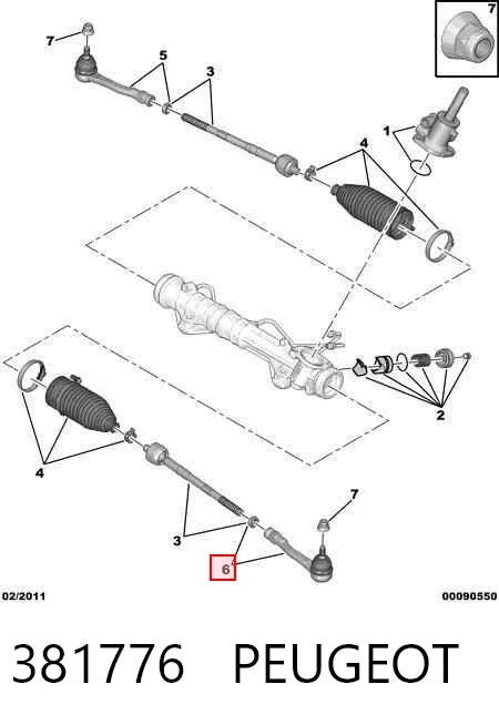 Końcówka drążka kierowniczego zewnętrzna 381776 Peugeot/Citroen
