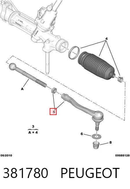 Końcówka drążka kierowniczego zewnętrzna 381780 Peugeot/Citroen