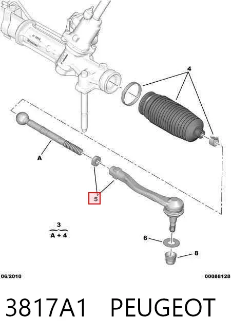 Końcówka drążka kierowniczego zewnętrzna 3817A1 Peugeot/Citroen
