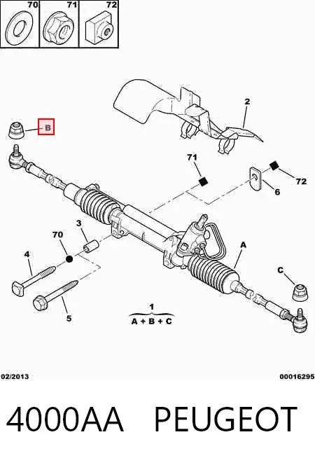 Listwa kierownicza (maglownica) 4000AA Peugeot/Citroen