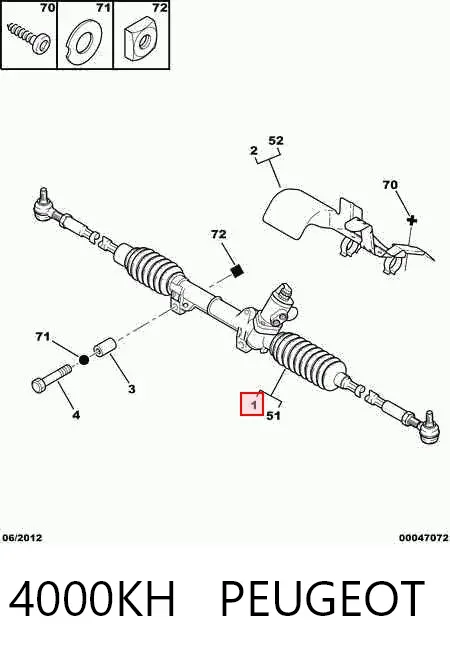 Listwa kierownicza (maglownica) 4000KH Peugeot/Citroen
