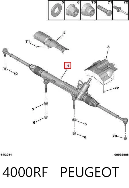 Listwa kierownicza (maglownica) 4000RF Peugeot/Citroen