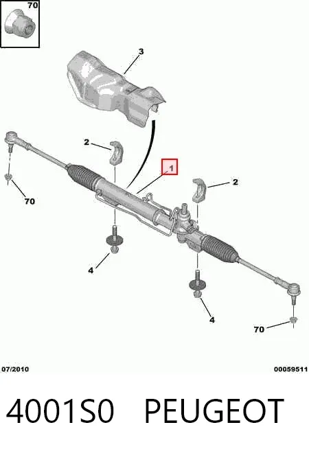 Listwa kierownicza (maglownica) 4001S0 Peugeot/Citroen