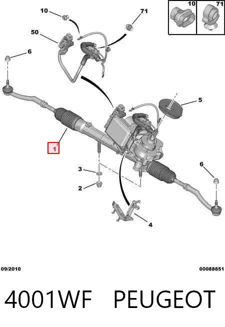 Listwa kierownicza (maglownica) 4001WF Peugeot/Citroen