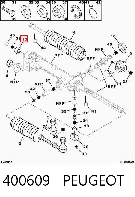 Tuleja wału maglownicy 400609 Peugeot/Citroen