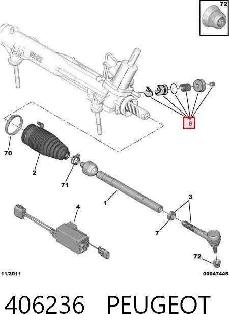 Zestaw naprawczy maglownicy (mechanizmu) (zestaw uszczelniaczy) 406236 Peugeot/Citroen