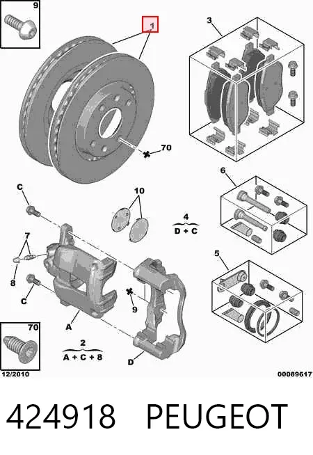 Tarcza hamulcowa przednia 424918 Peugeot/Citroen