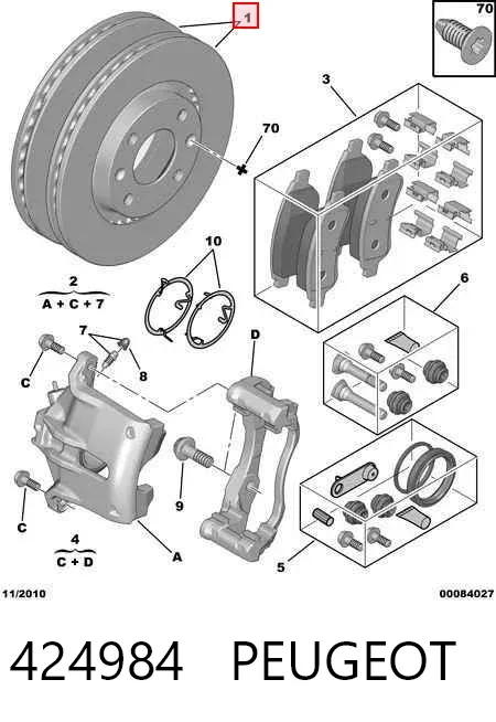 Tarcza hamulcowa przednia 424984 Peugeot/Citroen